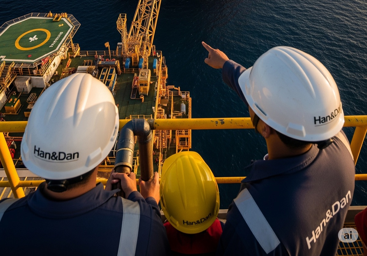 Han&Dan team on oil platform